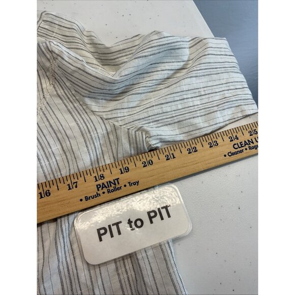 Cabi Gray Striped Button Down Top Size L Office Career Classic Long Sleeve - Picture 7 of 9